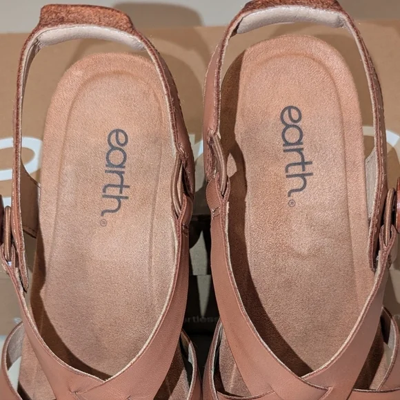 Earth Brown Leather Sandals - Picture 4 of 12